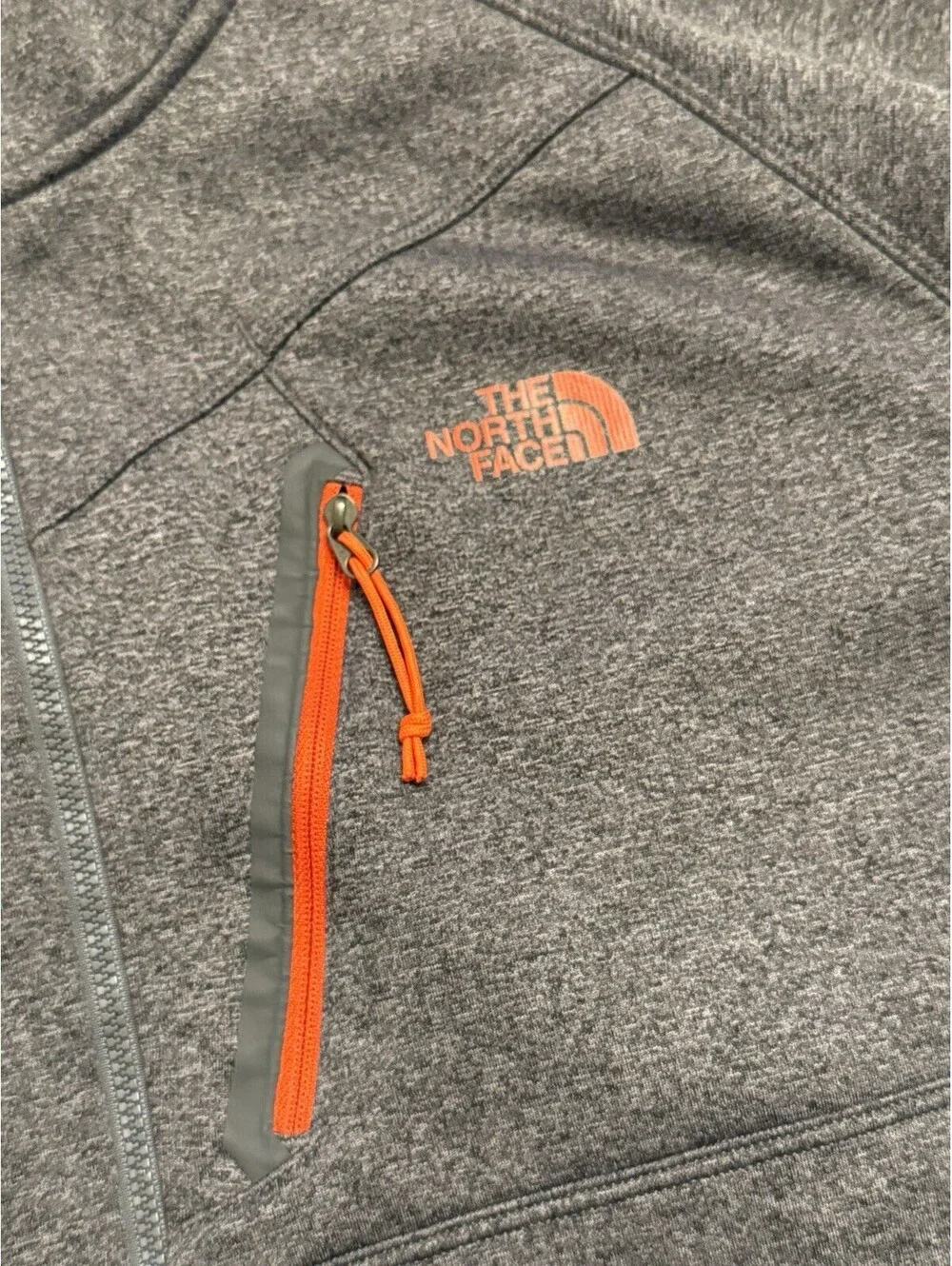 North Face Canyonlands Fleece Lined Full Zip Hoodie Men’s Size L Gray/Orange